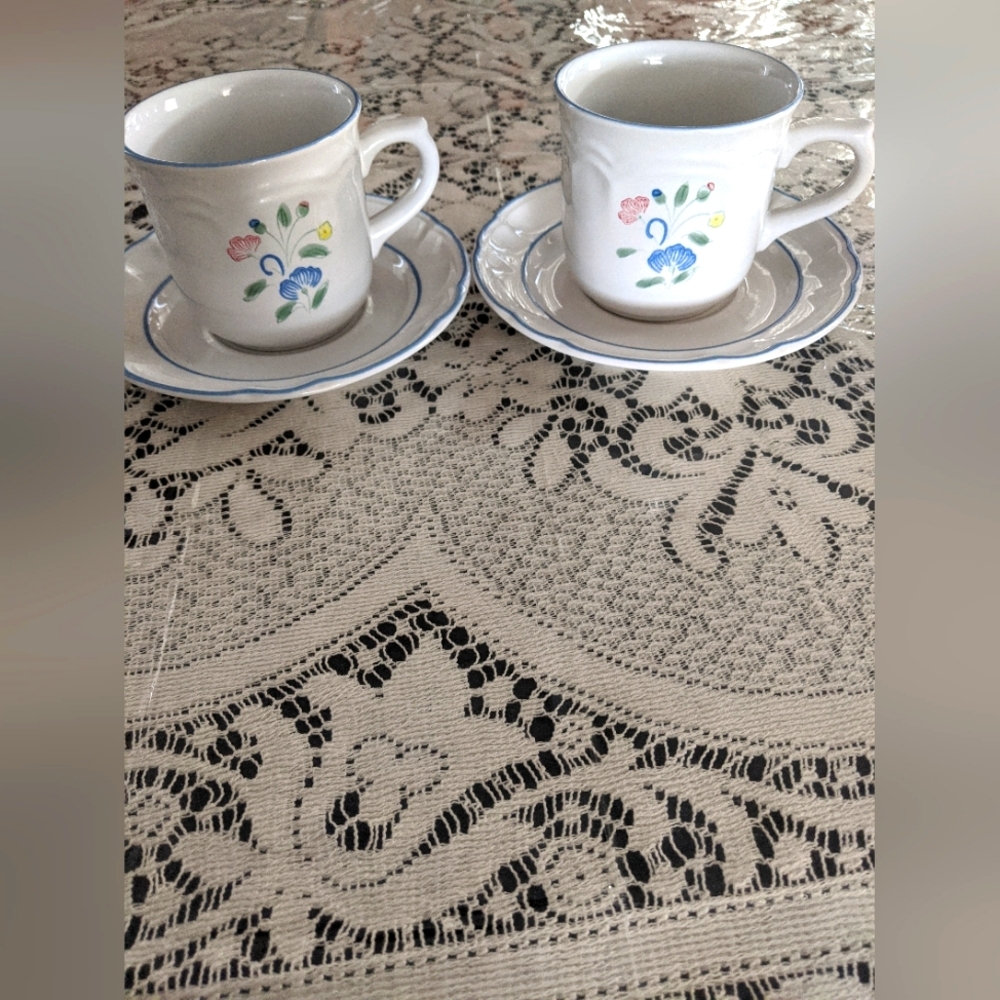 Vintage Mug Set Farmhouse Cottage Core Decor Collectible Serveware Gift Floral